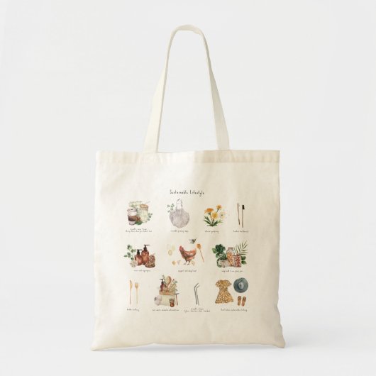 地球に優しライフスタイルエコガイド |廃棄物ゼロ トートバッグ (正面)