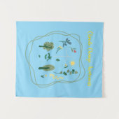 地球に優しライフスタイルデザイン タペストリー (正面(横))