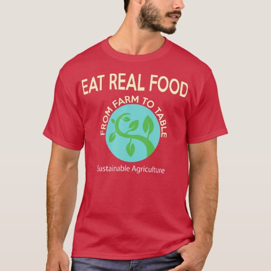 地球に優し農食べ実在食 Tシャツ (正面)