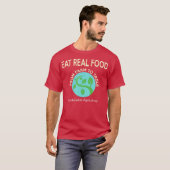地球に優し農食べ実在食 Tシャツ (正面フル)