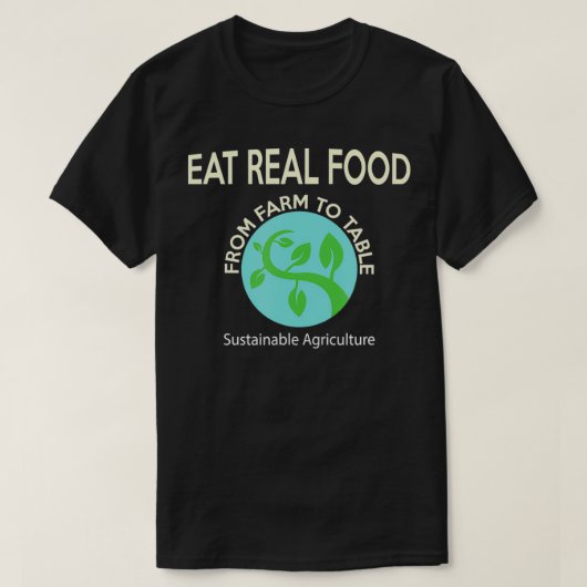 地球に優し農食べ実在食 Tシャツ (デザイン正面)