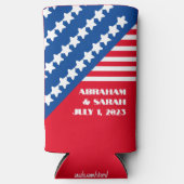 「地球に天国の日」の結婚式の引き出物 スリム缶クーラー (正面)