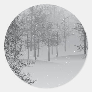 地球に平和な灰色の雪のシーン ラウンドシール