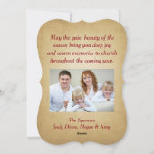 地球に平和な雪の中、平和な冬の木 シーズンカード (裏面)