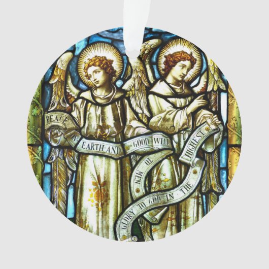 地球に平和の天使のクリスマスオーナメント オーナメント (正面)