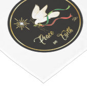 地球に平和を広める白い鳩 ショートテーブルランナー (コーナー)