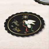 地球に平和を広める白い鳩 ペーパーコースター (アングル)