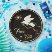 地球に平和を広める白い鳩 ペーパープレート (パーティー)