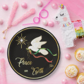 地球に平和を広める白い鳩 ペーパープレート (パーティー)