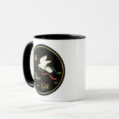 地球に平和を広める白い鳩 マグカップ (正面左)