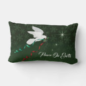 地球に平和を広める白い鳩 ランバークッション (裏面)