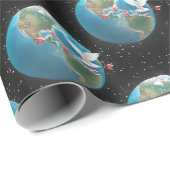 地球に平和を持つ白い鳩 ラッピングペーパー (ロールコーナー)