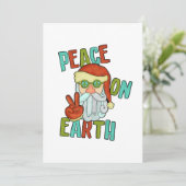 地球に平和を ヒッピーのサンタ シーズンカード (スタンド正面)