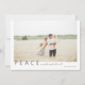 地球に平和を ホリデーシーズンの写真付きグリーティング シーズンカード (正面)