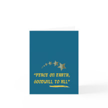 地球に平和 すべての人に善意 - ゴールド名言グリーティング