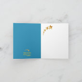 地球に平和 すべての人に善意 - ゴールド名言グリーティング カード (内部)