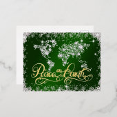 地球に平和 エメラルドとダイヤモンド 箔シーズンポストカード (正面/裏面)