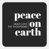 地球に平和 パーソナライズされたモダンなクリスマス スクエアシール (正面)