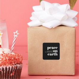 地球に平和　パーソナライズされたモダンなクリスマス スクエアシール