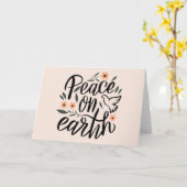 地球に平和 フラワーデザイン カード (黄色い花)