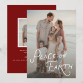 地球に平和 ホリデー フォト カード (正面/裏面)