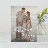 地球に平和 ホリデー フォト カード (スタンド正面)