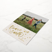 地球に平和　レタリング　写真　ゴールド 箔シーズンカード (回転した状態)