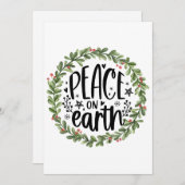 地球に平和 水彩の花輪 シーズンカード (正面/裏面)