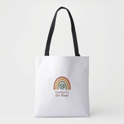 地球に感謝 Tote Bag – エコフレンドリー再利用 トートバッグ (正面)