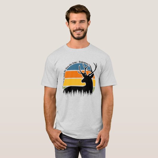 地球に戻る鹿は音楽を持っている人聞々 Tシャツ (正面フル)