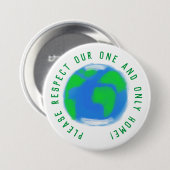 地球に敬意を払う家庭声明 缶バッジ (正面&裏面)