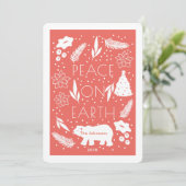 地球に極熊の平和レッドクリスマスカード シーズンカード (スタンド正面)