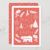 地球に極熊の平和レッドクリスマスカード シーズンカード (正面/裏面)