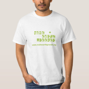 地球に緑の点字のTシャツをして下さい Tシャツ