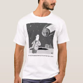 地球に落下するおもしろい隕石 Tシャツ (正面)