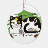 地球のかわいいオーナメントの平和は、絶対必要持っています セラミックオーナメント (左)