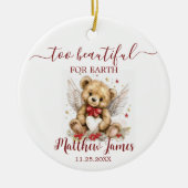 地球のための美し過ぎベビーメモリーベアーエンジェル セラミックオーナメント (正面)