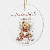 地球のための美し過ぎベビーメモリーベアーエンジェル セラミックオーナメント (左)