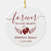 地球のための美し過ぎベビーメモリーベアーエンジェル セラミックオーナメント (裏面)