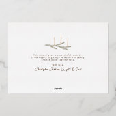 地球のエレガント平和のスクリプト写真クリスマス 箔シーズンカード (裏面)