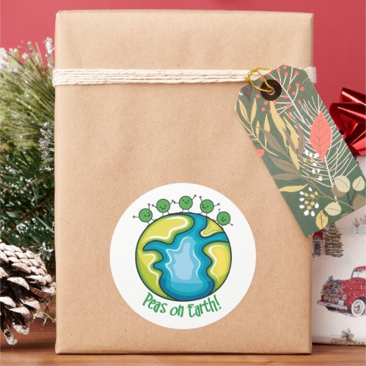 地球のエンドウ豆 ラウンドシール (クリスマス)