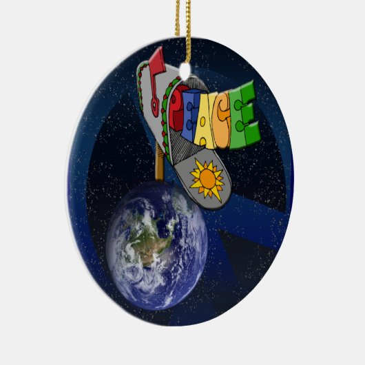 地球のオーナメントの平和 セラミックオーナメント (右)
