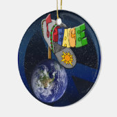 地球のオーナメントの平和 セラミックオーナメント (左)