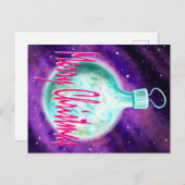 地球のオーナメントを使ったクリスマスカード シーズンポストカード (正面/裏面)