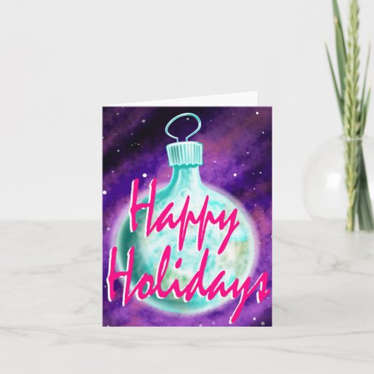 地球のオーナメントカード　ハッピー ホリデー カード (正面)