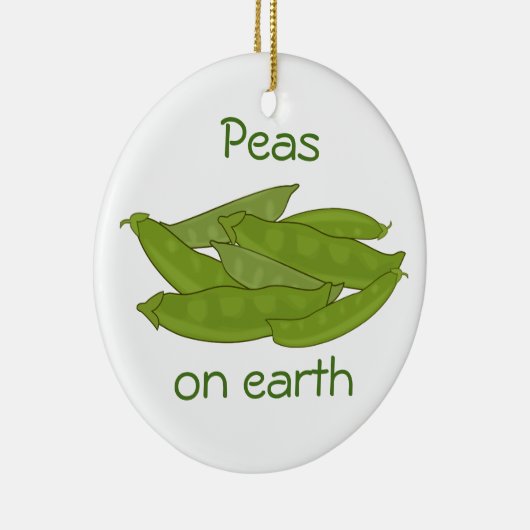 地球のカスタムのおもしろいなエンドウ豆のクリスマスのオーナメントのエンドウ豆 セラミックオーナメント (右)