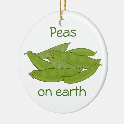 地球のカスタムのおもしろいなエンドウ豆のクリスマスのオーナメントのエンドウ豆 セラミックオーナメント (左)