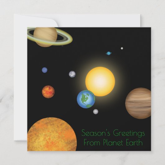 地球のクリスマスからの季節の挨拶 シーズンカード (正面)