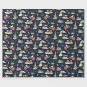 地球のクリスマスにおける可愛い天使の平和 ラッピングペーパー (フラット)