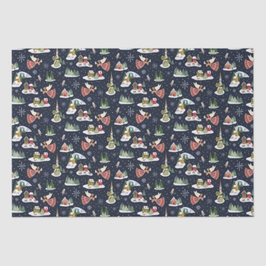 地球のクリスマスにおける可愛い天使の平和 薄葉紙 (正面)